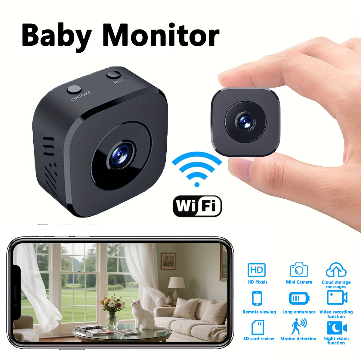 Renewable Energy Battery - 1080P HD Mini WiFi Kamera Indoor