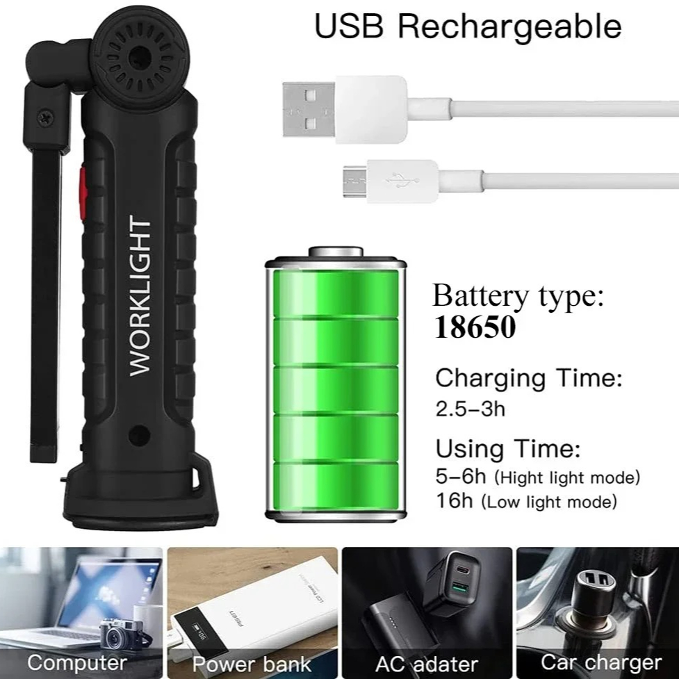 Tragbare COB-LED-Taschenlampe, – Renewable Energy Battery Bewertung und Preis